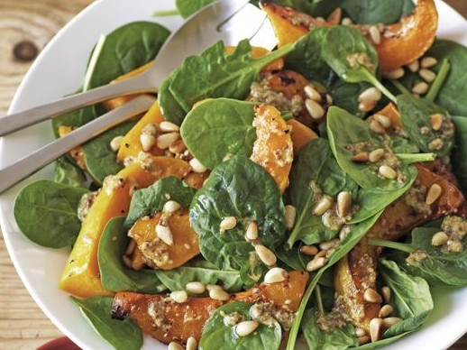 Top healthy recipe 4 - pumpkin and spinach salad.