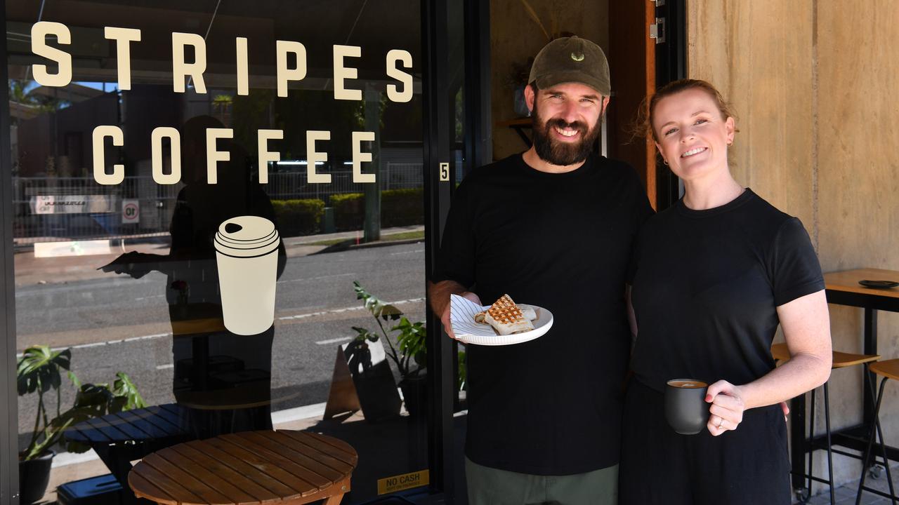 Ash and Rachel Steen at Stripes Coffee in West End. Picture: Evan Morgan