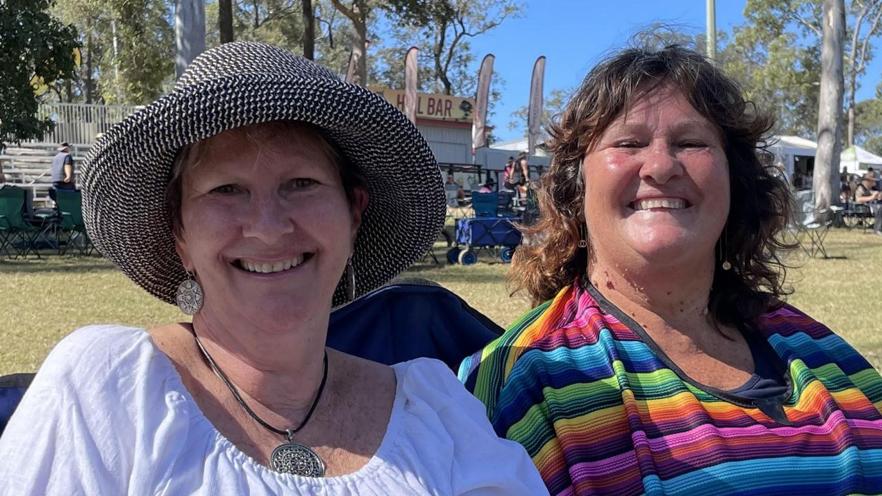 Sheree and Michelle Coyle, from Kandanga and Brisbane, enjoy day one of the 2024 Gympie Muster, at the Amamoor State Forest on August 22, 2024.