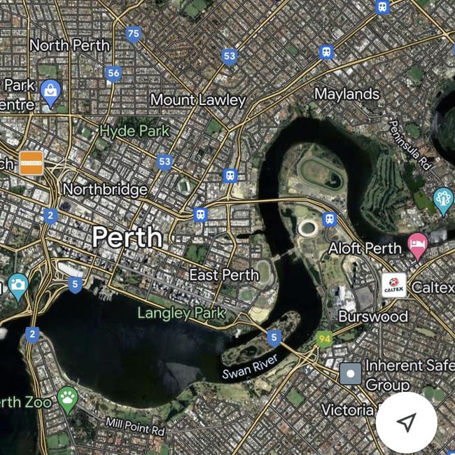 An Eagle-eyed Perth man has pointed out a truly eerie anomaly in the Swan River that has stunned locals. Picture: Facebook