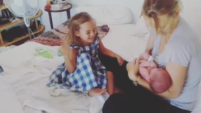 Gemma Ward gives birth to her second child, a baby boy. Picture: @letttsy/Instagram