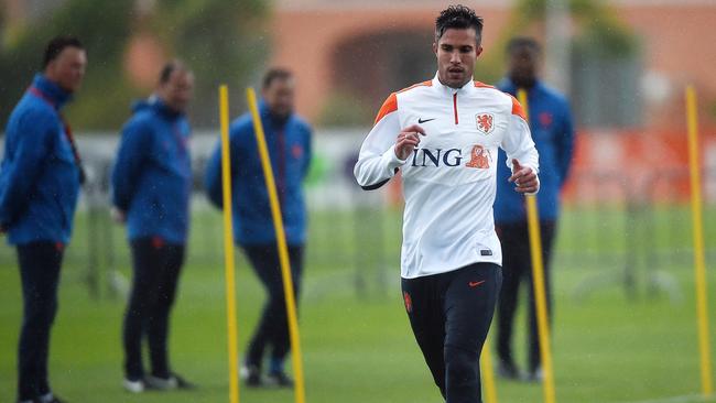 Netherlands' forward Robin van Persie preparing for Brazil.