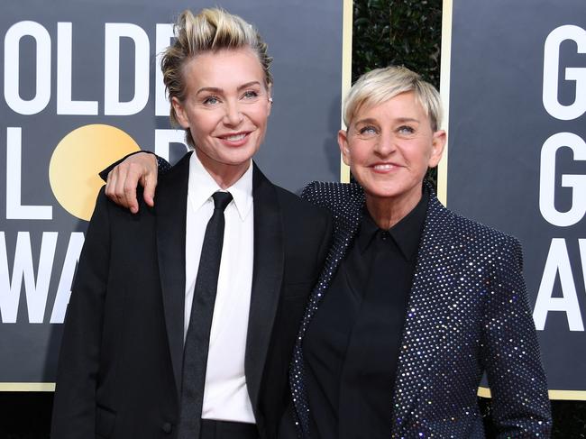 Portia de Rossi and Ellen DeGeneres have set up a new life in the UK. Picture: Valerie Macon/AFP