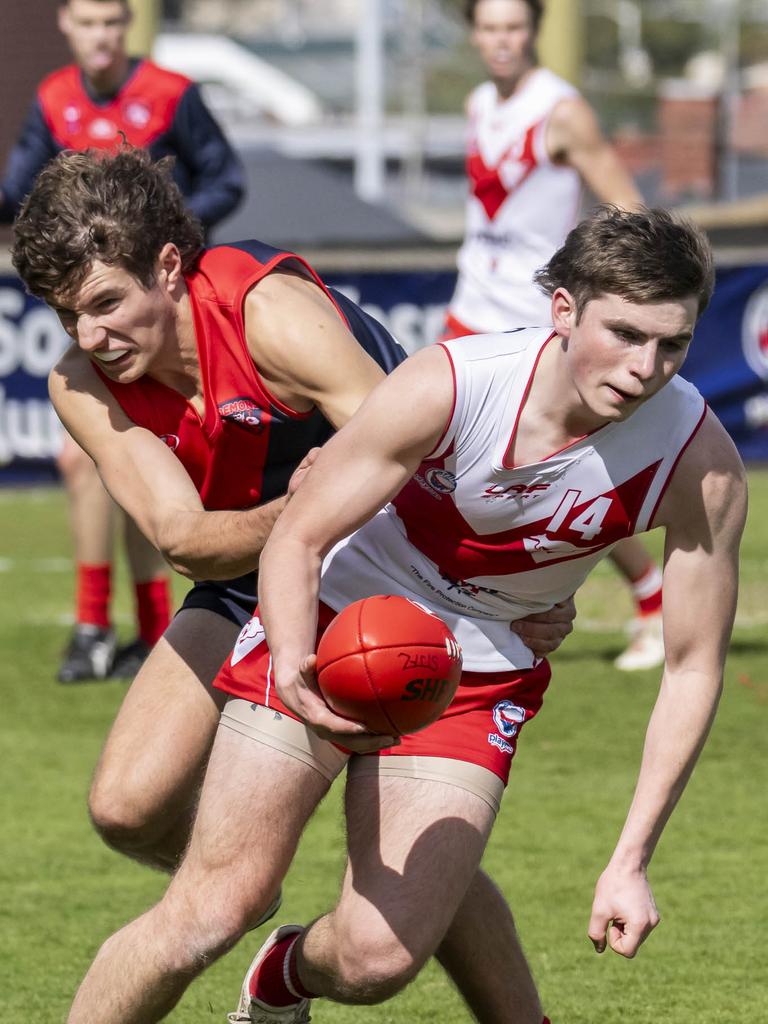 STJFL Grand finals U18 Boys Clarence v North Hobart at North Hobart Oval. Picture: Caroline Tan