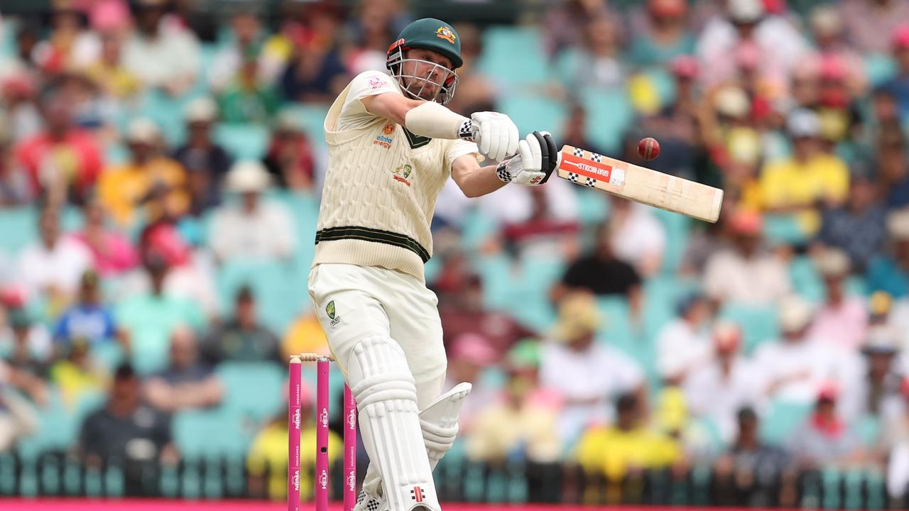 Travis Head is playing some wild, attacking cricket to push Australia’s runrate. Picture: Getty