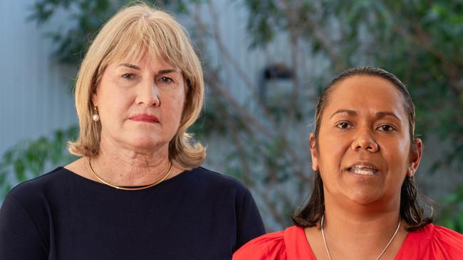 Chief Minister Eva Lawler and Minister Selena Uibo announce a $2.2bn budget for health in the 2024 NT Budget at the Palmerston Regional Hospital. Picture: Pema Tamang Pakhrin