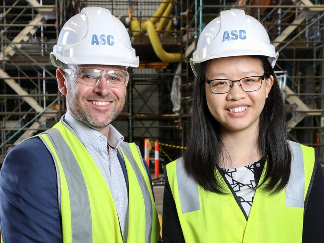 ASC Maritime Services Group specialist engineer Dan Sage and Schneider Electric graduate engineer Nicole Tang. Supplied by ASC