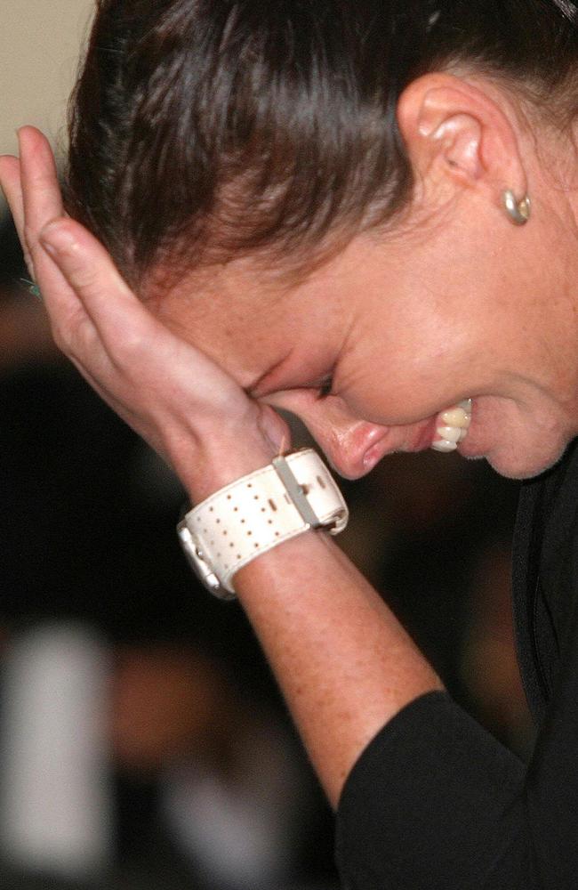 Convicted drug smuggler Schapelle Corby cries following verdict in her trial at a court in Denpasar, Bali, Indonesia, 27/05/05.