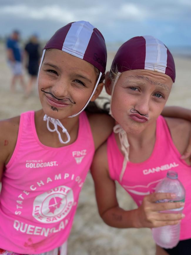 Young surf life savers with their lucky moustaches. Picture: Supplied