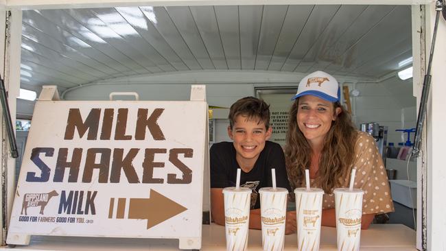 Billy and Sally Jones from Gippsland Jersey selling milkshakes at Dairy week. Picture: Zoe Phillips