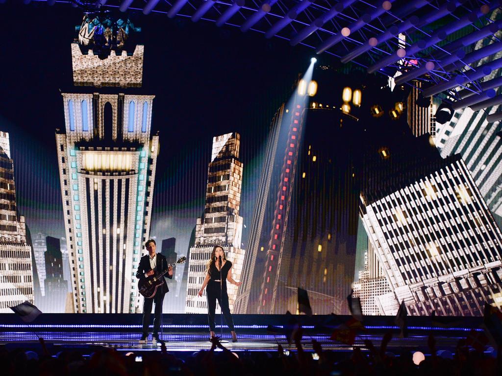 Elina Born and Stig Raesta of Estonia performs on stage during the first Semi Final of the Eurovision Song Contest 2015 on May 19, 2015 in Vienna, Austria. Picture: Getty