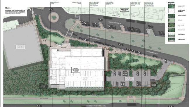 Landscape concept plan for new sporting complex at The Springfield Anglican College. Picture: Citicene