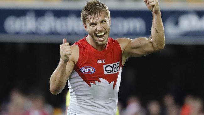 Kieren Jack celebrates a goal.