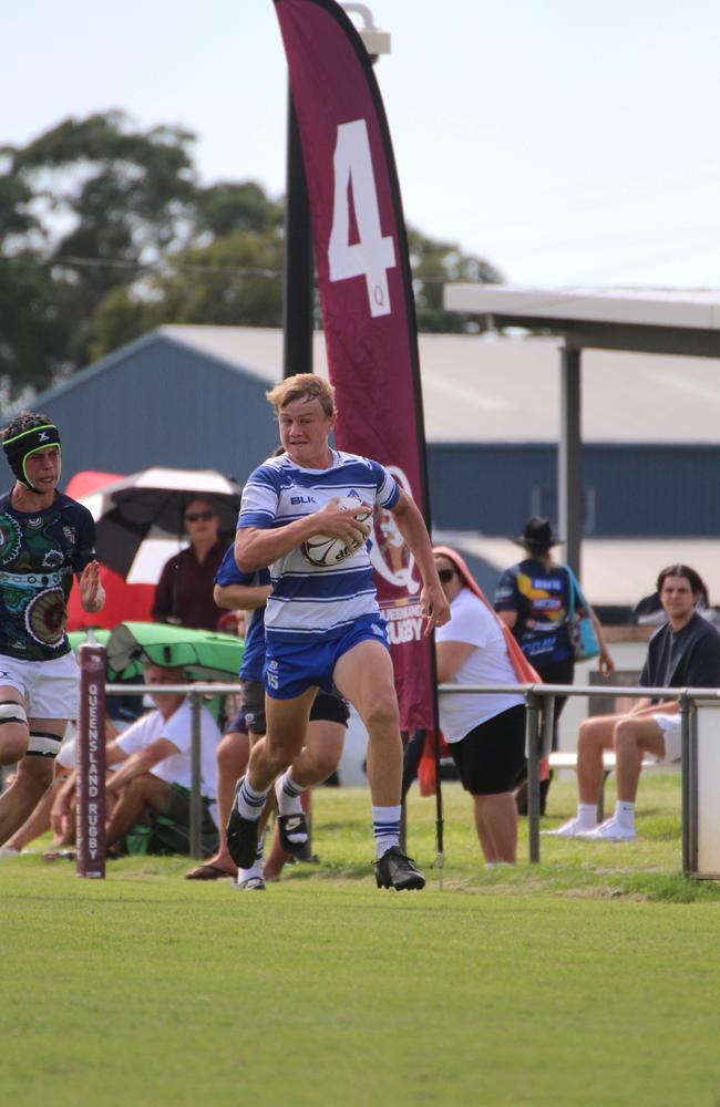 Ballymore Cup rugby action at the Albany Creek Brumbies Junior Rugby Union Club on Friday, April 12, 2024.