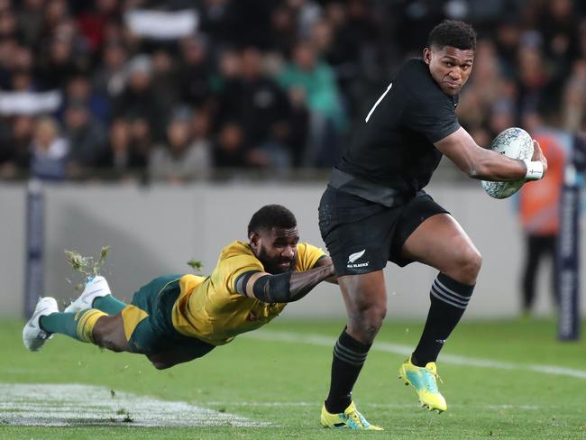 Powerhouse New Zealand winger Waisake Naholo also wouldn’t crack the Wallabies according to Hooper. Picture: Getty