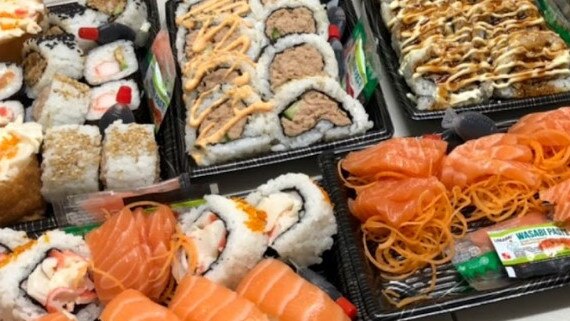 Han's Sushi Bar offers a huge range of sushi options, including sashimi, sushi rolls and multi-packs. Image: supplied.