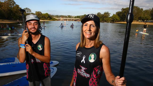 Rikki Brown with his mother Natalie Hinton in 2016. Photo: David Clark