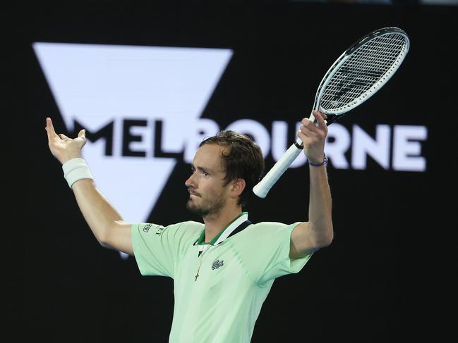 Daniil Medvedev had a running battle with the Australian Open crowd. Picture: Michael Klein