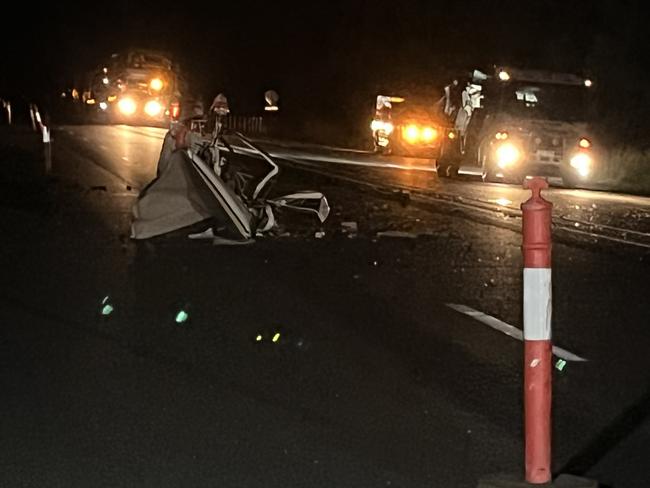 As of 2am, emergency service crews were still at the scene and the highway remain closed.