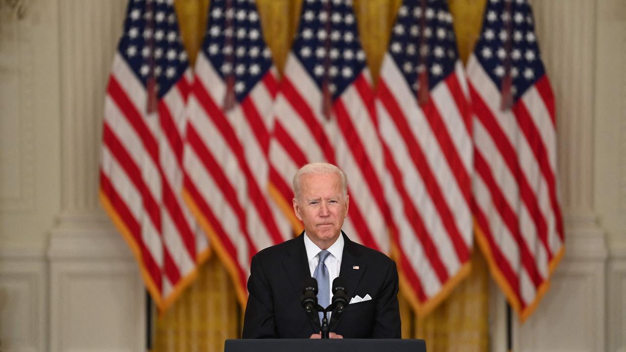 US President Joe Biden delivers remarks about the situation in Afghanistan in the East Room of the White House. Picture: AFP