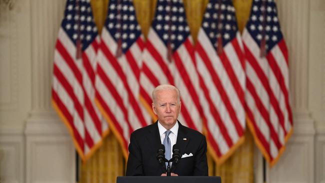 US President Joe Biden delivers remarks about the situation in Afghanistan in the East Room of the White House. Picture: AFP