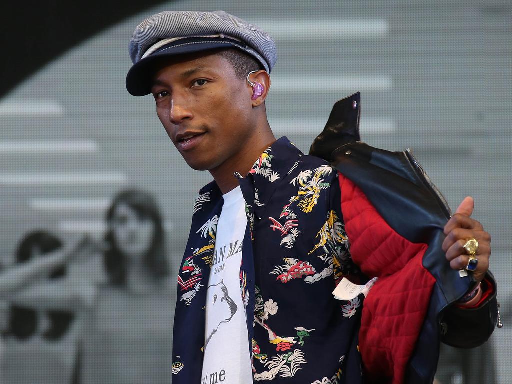 Pharrell Williams performs on the Pyramid stage during the 2015 Glastonbury Music Festival. Picture: AAP