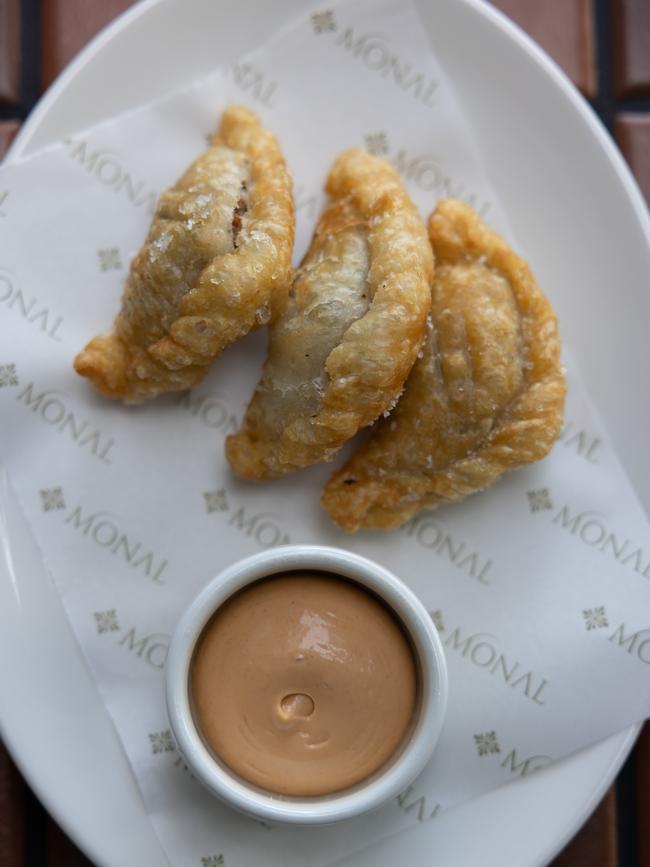 Lamb empanadas with chilli mayo. Picture: David Kelly