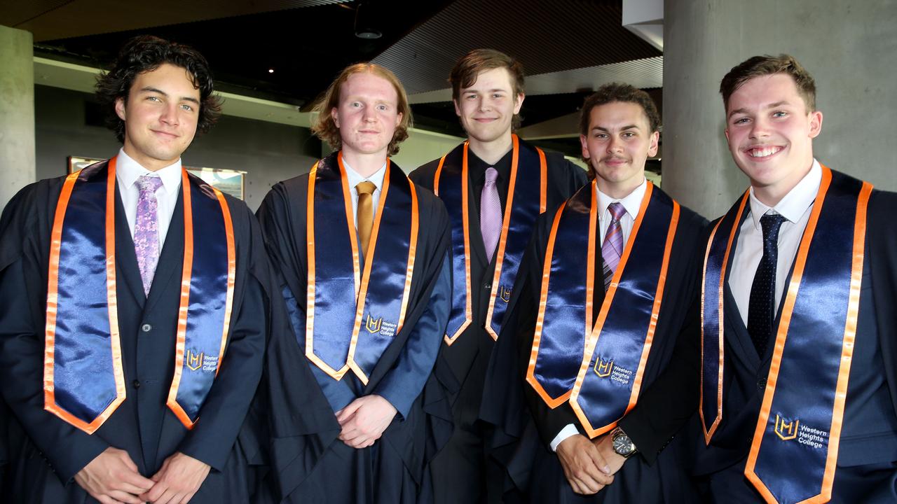 Western Heights College graduation at GMHBA stadium. Picture: Mike Dugdale