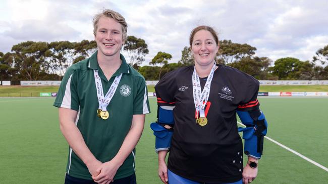 Barossa’s Rohan Casey, of Tanunda, and Lower South East’s Kate Fabian, from Mount Gambier, were best on ground during the Hockey SA Country Championships grand finals. Picture: Brenton Edwards