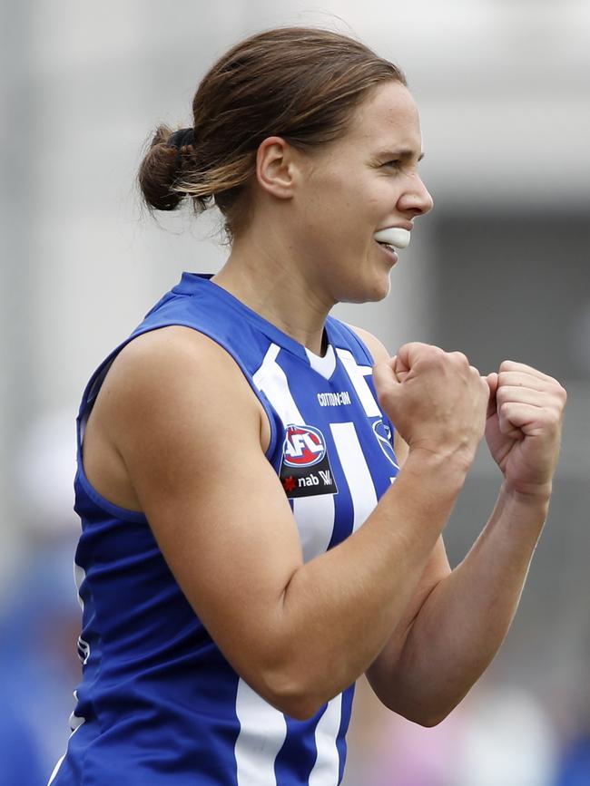 Jasmine Garner has continued to elevate her game for the Kangaroos after a stellar 2020 season. (Photo by Dylan Burns/AFL Photos via Getty Images)