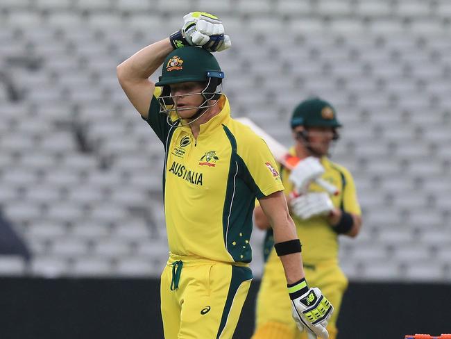 Smith during Australia’s practice match against Pakistan.