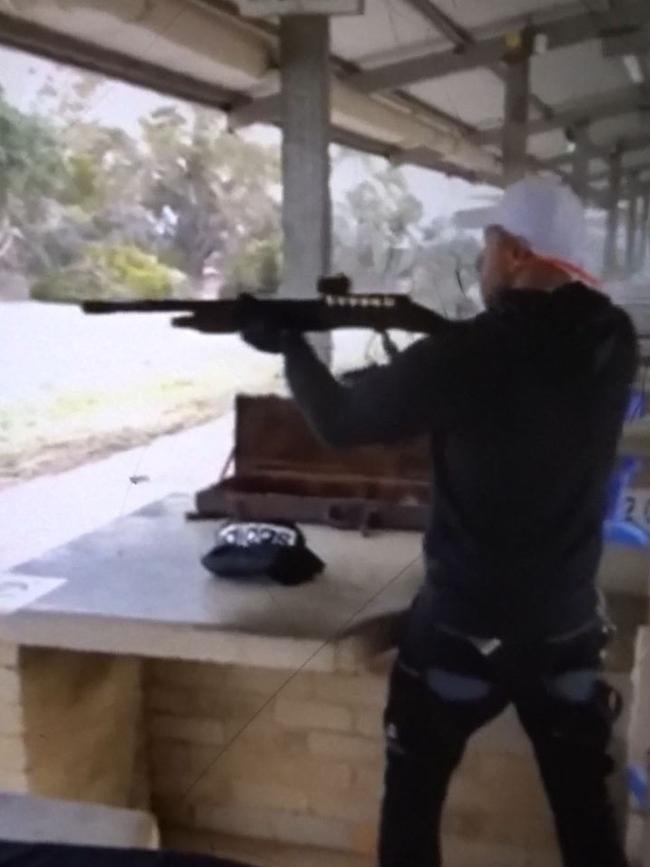 Axel Sidaros, 25, at a shooting range the day before his hit job on Peter Zdravkovic. Picture: ACT Supreme Court