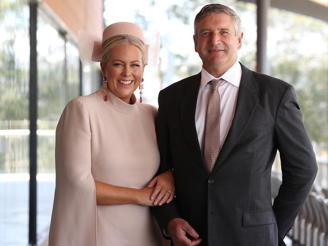 Ms Armytage and Mr Lavender at the races. Picture: David Swift