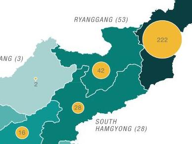 Suspected sites where killings have taken place in North Korea. Picture: Courtesy: The Transnational Justice Working Group