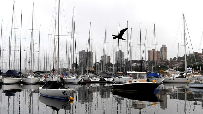 Sydney woke up to cloudy skies at Rushcutters Bay on Tuesday.