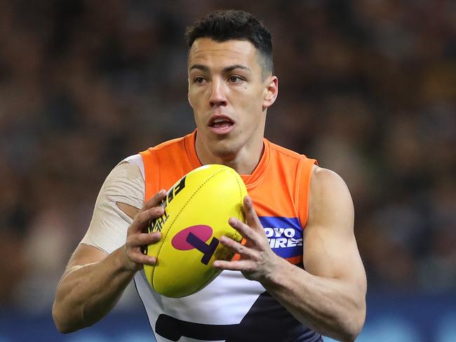 Giants Dylan Shiel during AFL Semi Final match between the GWS Giants v Collingwood at the MCG. Picture. Phil Hillyard