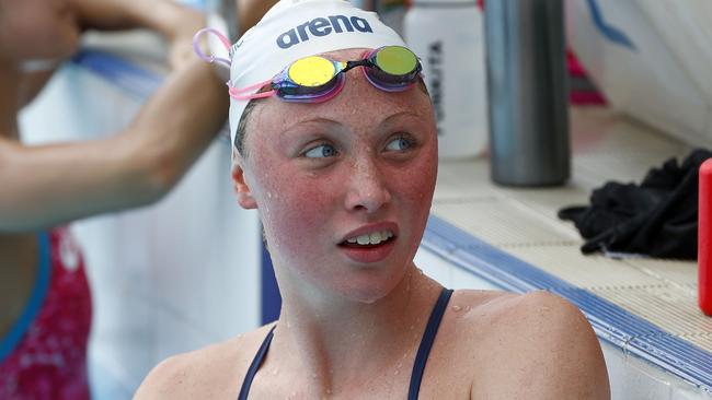 Swimmers gathered for training at the Dolphins emerging swimmers camp in Southport. Mikayla Bird from Bond University, QLD. Picture: Tertius Pickard