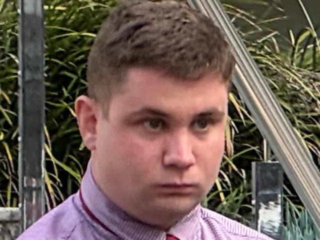 Mitchell Horan leaving Wollongong Local Court on Wednesday September 4 2024. Flanked by mother and aunt (unsure which is which) He previously pleaded guilty to possessing child abuse material (163 items). Will be sentenced on September 25. Picture: Dylan Arvela