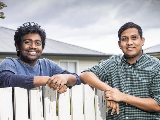 Bangladeshi nationals Thushan Thanabalasinghan (left) and Richard Devadhar  negotiated a rent reduction with their landlord during COVID. Picture: LUKE BOWDEN