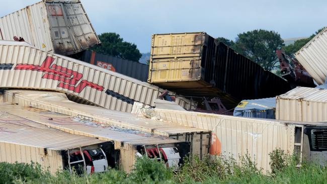 The derailment at Inverleigh. Picture: Mark Wilson