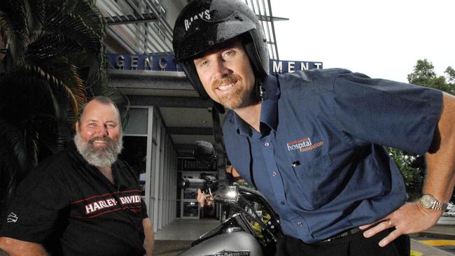 The annual Wayne Leonard's Motorcycle Muster is on again on Saturday, they are heading to Mission Beach for the ride while raising money on the way, funds will go towards the redevelopment of the Emergency Department at the Cains Base Hospital. L-R: Wayne Leonard and Tony Franz.