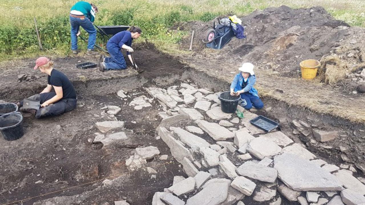 The Skaill Norse hall found on an island in Scotland.