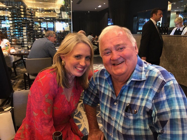 Billy J with Tourism Minister Kate Jones on Sunday at Gambaro’s