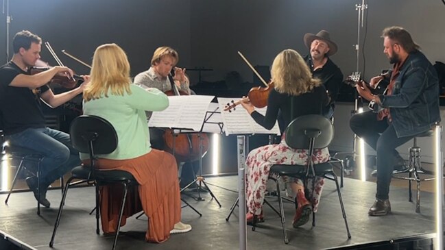 The Wolfe Brothers performing alongside Tasmanian Symphony Orchestra musicians