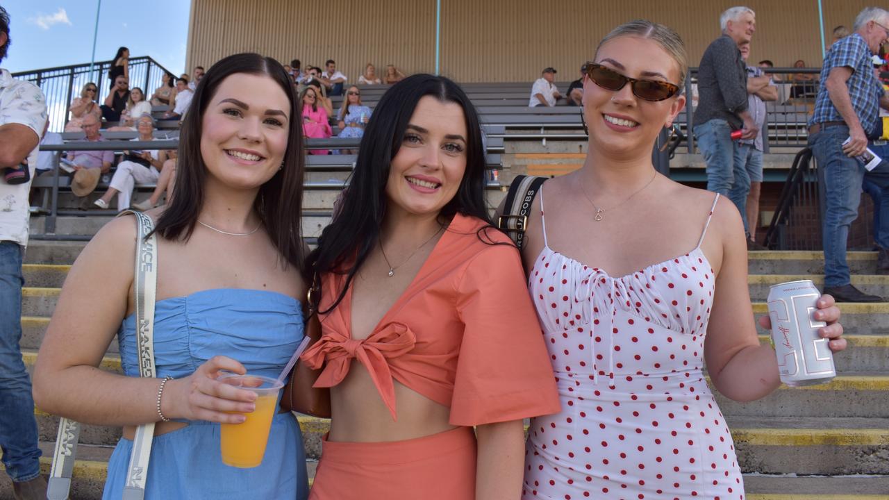 Keearna Hooper, Lara Urwin and Casey Dobson at The Gympie Times Ladies Race Day.