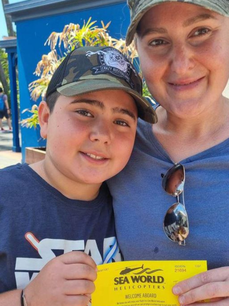 Vanessa Tadrosm, who died in the crash, with son Nicholas who remains in hospital. Picture Nine News.