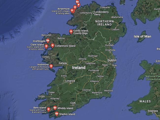 Some of the islands included in the scheme. Picture: Google Maps.