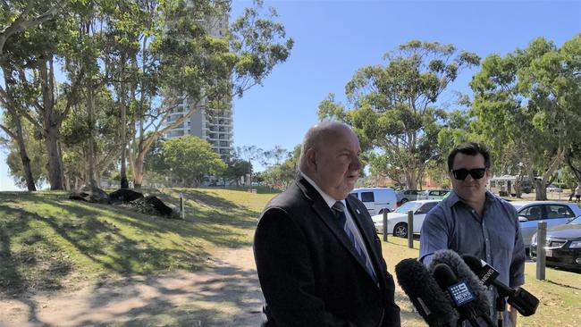 Chief detective inspector Wayne Walpole speaks with media. Picture: Campbell Gellie