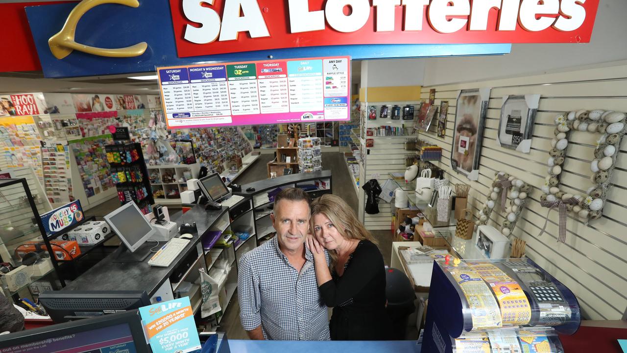 Sean and Karen Farrell have run the Myer Centre Newsagent in Adelaide for 13 years. They are among 20 or so tenants of the centre who have written to the landlord seeking rental assistance. Picture: Tait Schmaal