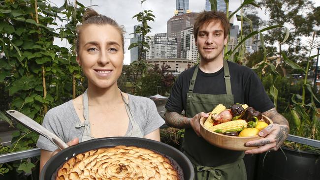 Ex-Oakridge chefs Jo Barrett and Matt Stone are involved with Joost Bakker's zero-waste restaurant Future Food System in Federation Square. Picture: David Caird